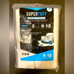 Trimaco 9x12 Lightweight Paper/Poly Dropcloth 2 Pack